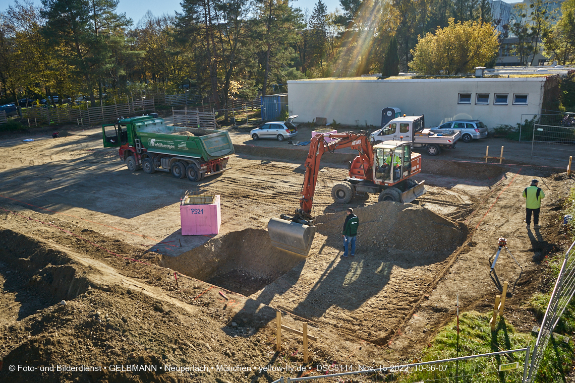 15.11.2022 - Baustelle an der Quiddestraße Haus für Kinder in Neuperlach